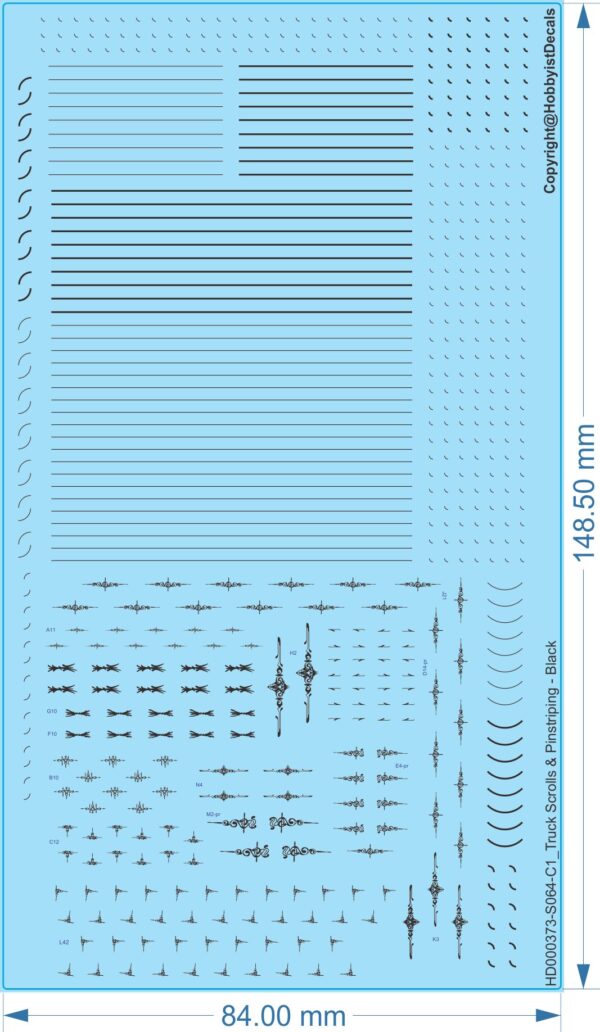 Traditional Australian Truck Scrolls & Pinstriping Decals