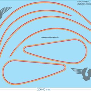Harley Fatboy - Pinstriping - Terminator 2 Style - 1/4 1/6 1/10 1/12 1/18 - Water Decals