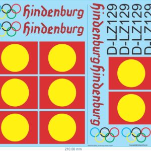 Hindenburg Airship Decals - 1/200 1/520 - Water Decal - Waterslide, 1/520