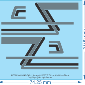 Kenworth K200 Aerodyne - 'Z' Pinstriping - 1/25 1/32 1/43 1/50 1/64 1/87 - Water Decals