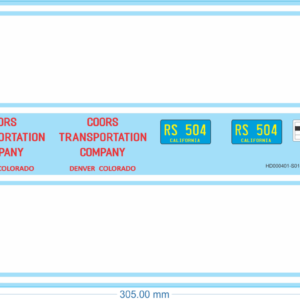 COORS Beer Truck & Trailer Decals (Multiple Scales!)