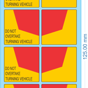 "Do Not Overtake Turning Truck" Decals (1/18 Scale)