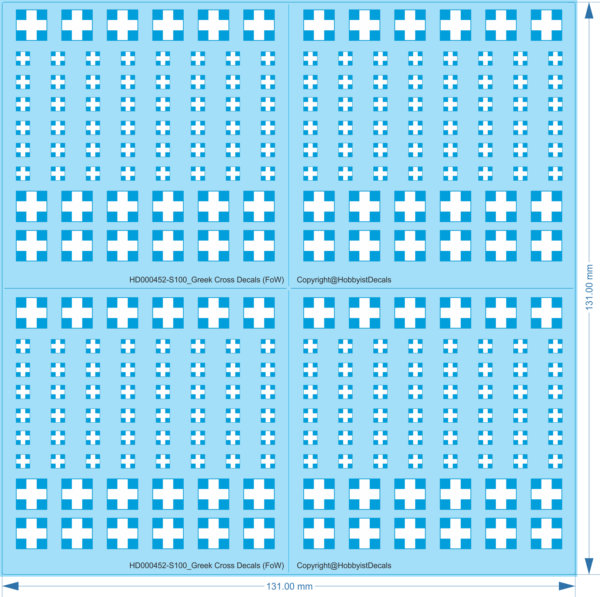 Greek Cross Decals (1/100) for Flames of War & More
