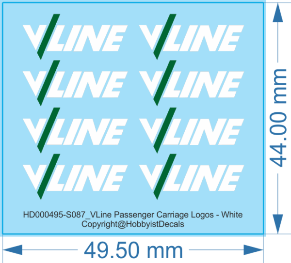 Authentic VLine Passenger Carriage Decals