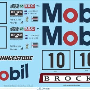 Mobil #10 Holden Race Car Decals