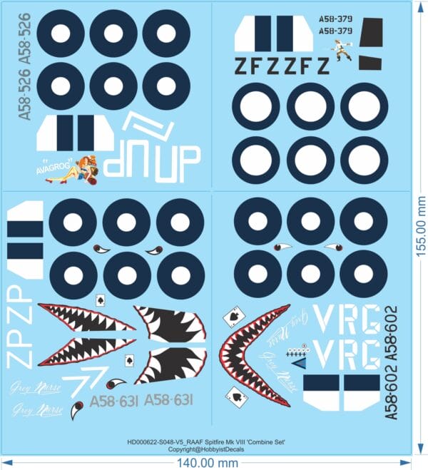 RAAF Spitfire Mk. VIII & Mk. III Decals