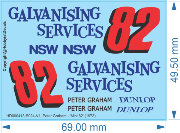 Peter Graham 'Mini 82' (1973) & (1971) - 1/24 1/32 - Water Decal