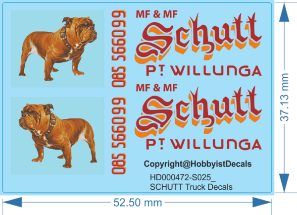 SCHUTT Truck Decals - 1/25 - Water Decal