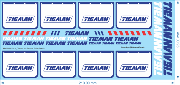 Tieman Mudflap and Trailer Decals - 1/14 - Water Decal