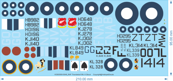 RAF Thunderbolt Mk.I-II Decal - 1/48 - Water Decal