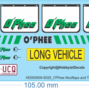 O'Phee Mudflaps and Trailer Decals - 1/25 - Water Decal