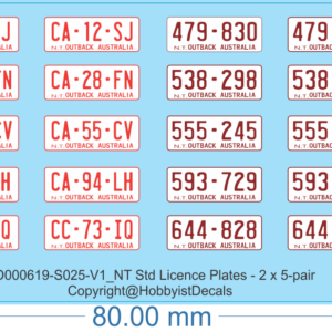 NT Std Licence Plates