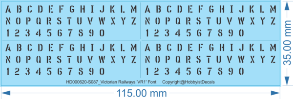 Victorian Railways 'VR1' Font