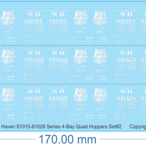 New Haven 81015-81029 Series 4-Bay Quad Hoppers Set#2 - 1/160 - Water Decal
