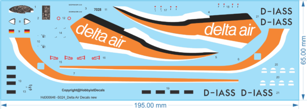 Delta Air Decals Airplane Decal - 1/24 - Water Decal