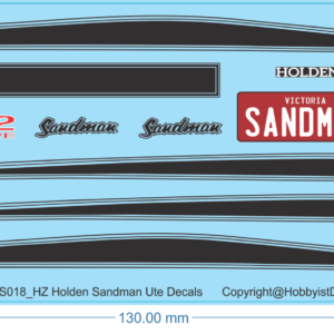 HZ Holden Sandman Ute Decals - 1/18 1/64 - Water Decal