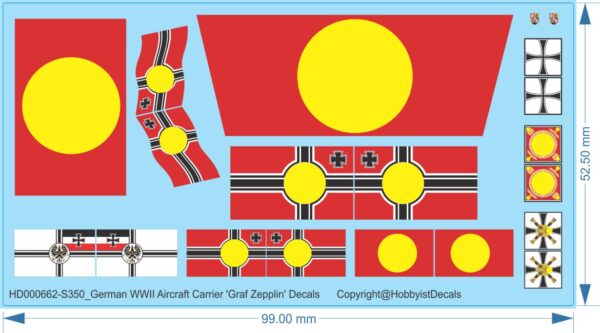 German WWII Aircraft Carrier 'Graf Zepplin' Decals - 1/350 - Water Decal