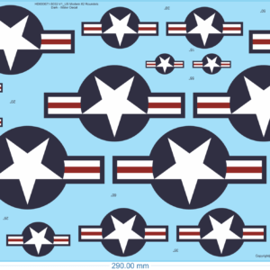 US Modern 'Roundels Light & Dark' - 1/24 1/32 1/48 1/72 1/144 - Water Decal