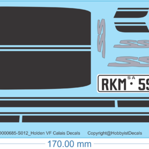 Holden VF Calais Decals - 1/12 - Water Decal