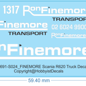 FINEMORE Scania R620 Truck Decals - 1/24 - Water Decal