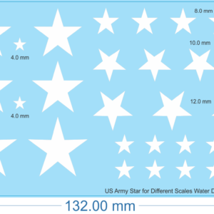 US Army Star & Round for Different Scales -Sxxx - Water Decal