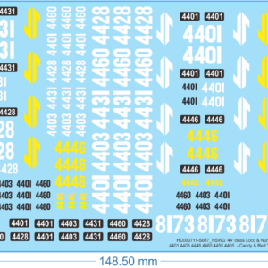 NSWG '44' class Loco & Number Bds-Candy & Red Terror & Indian Red Terror-1/87-WD