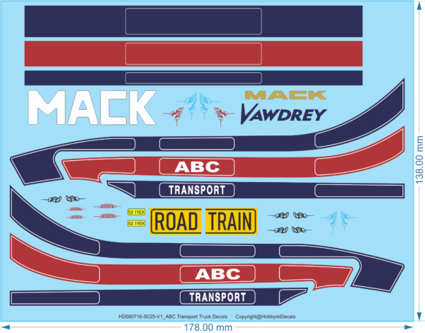 ABC Transport Truck & Trailer Decals