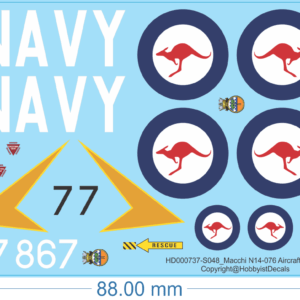 Macchi N14-076 Armor Decals - 1/48 - Waterslide