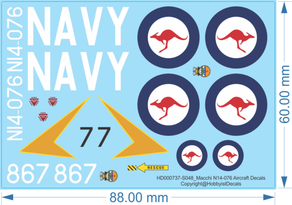 Macchi N14-076 Armor Decals - 1/48 - Waterslide