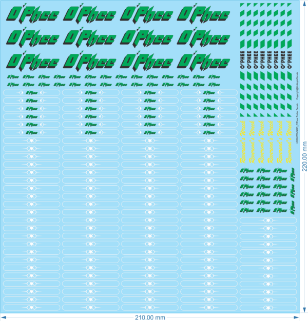 O'Phee Trailer Decals - 1/25 - Water Decal