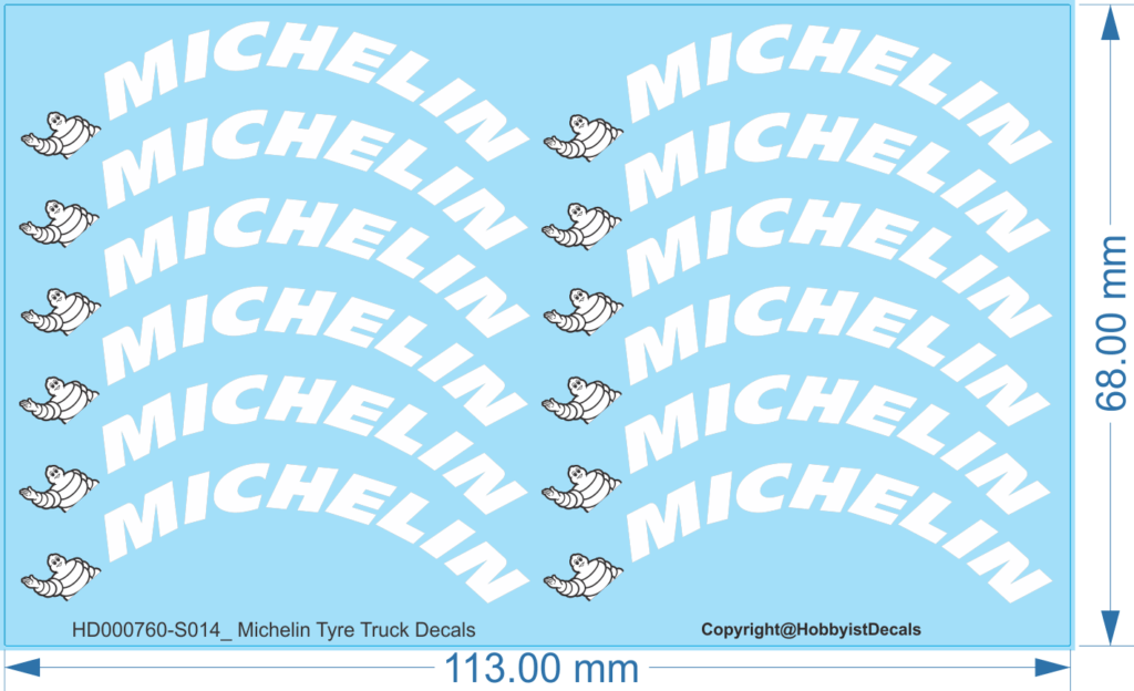 Authentic Michelin Tyre Decals: Enhance your Scale Model