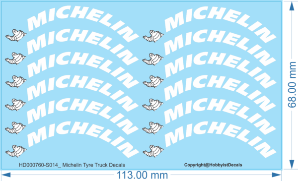 Michelin Tyre Truck Decals - 1/14 - Water Decal