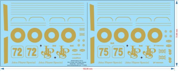 racing decals for 1/24 Mini Cooper